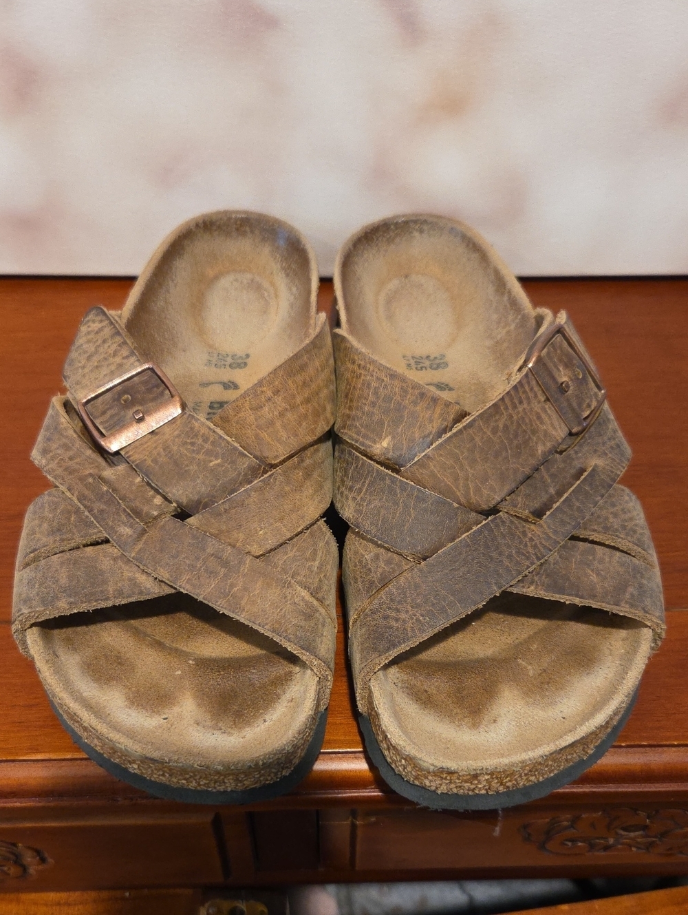 Birkenstock Brown Crisscross Buckle Sandals